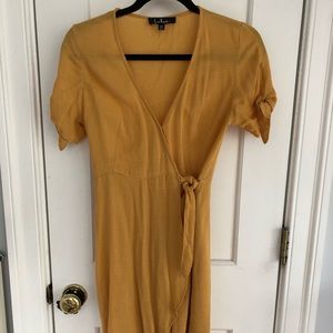 Yellow wrap dress